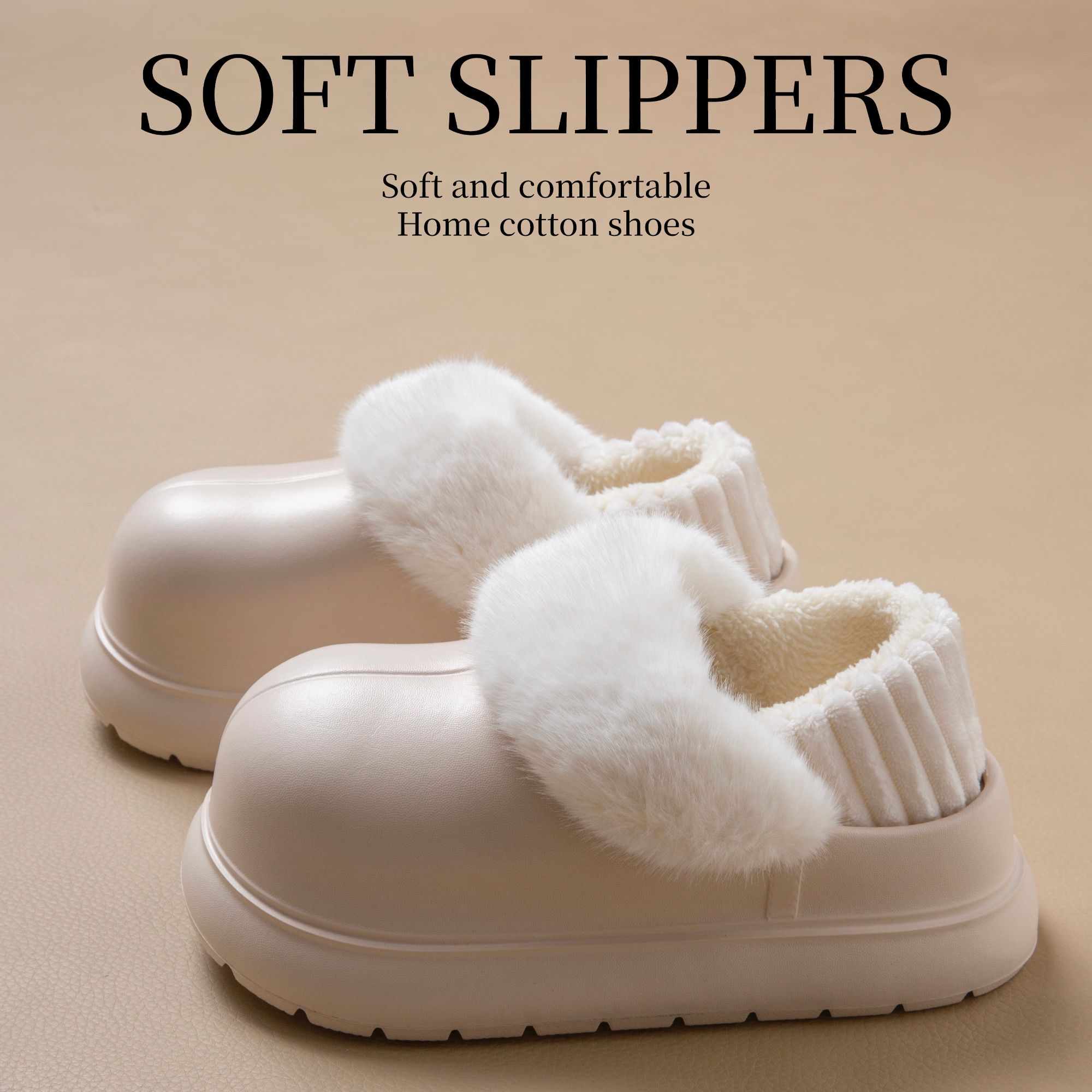 图彩朵5.0厚底保暖棉鞋女冬季外穿加绒防水可拆洗防滑包跟棉拖鞋