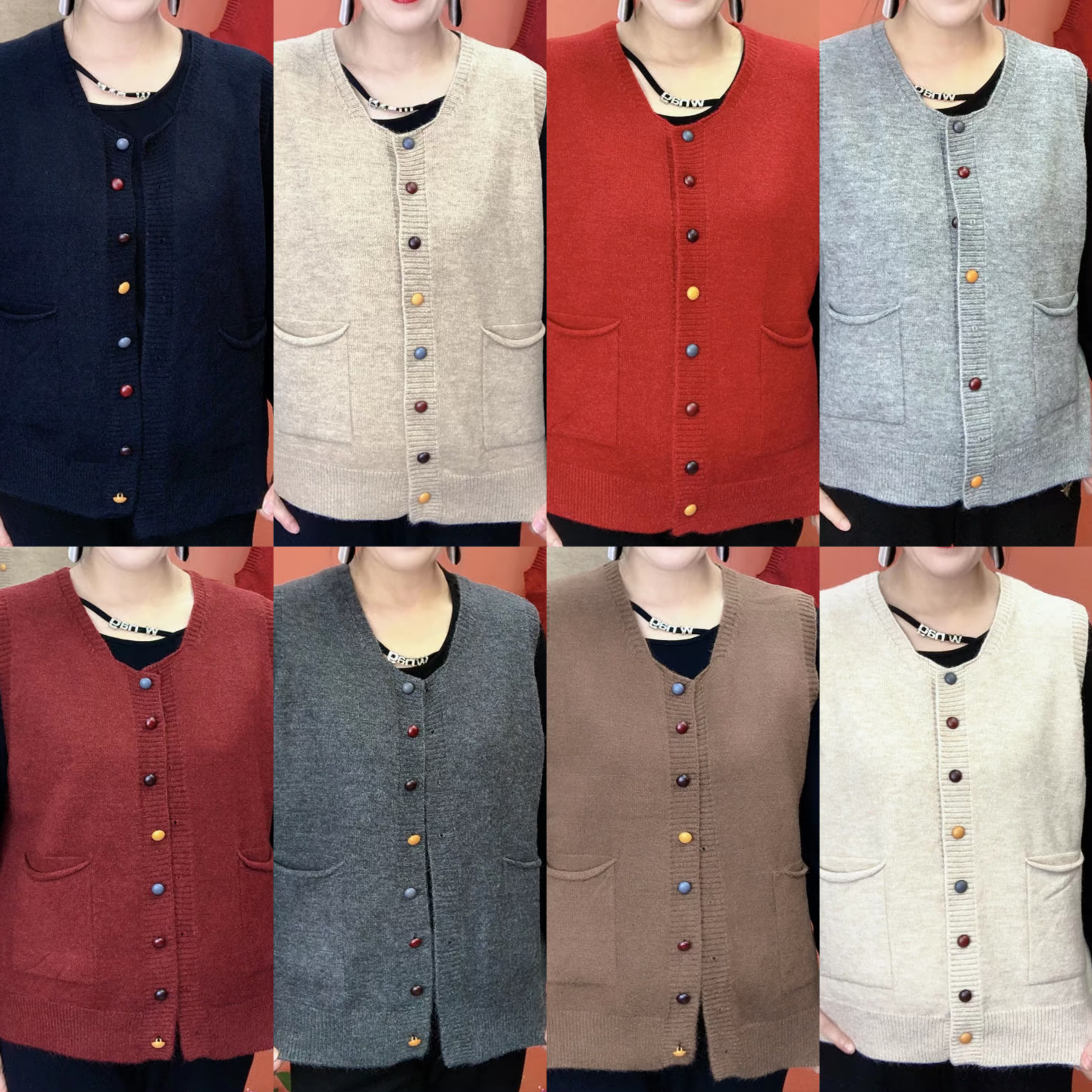 秋季新款老年人针织马甲