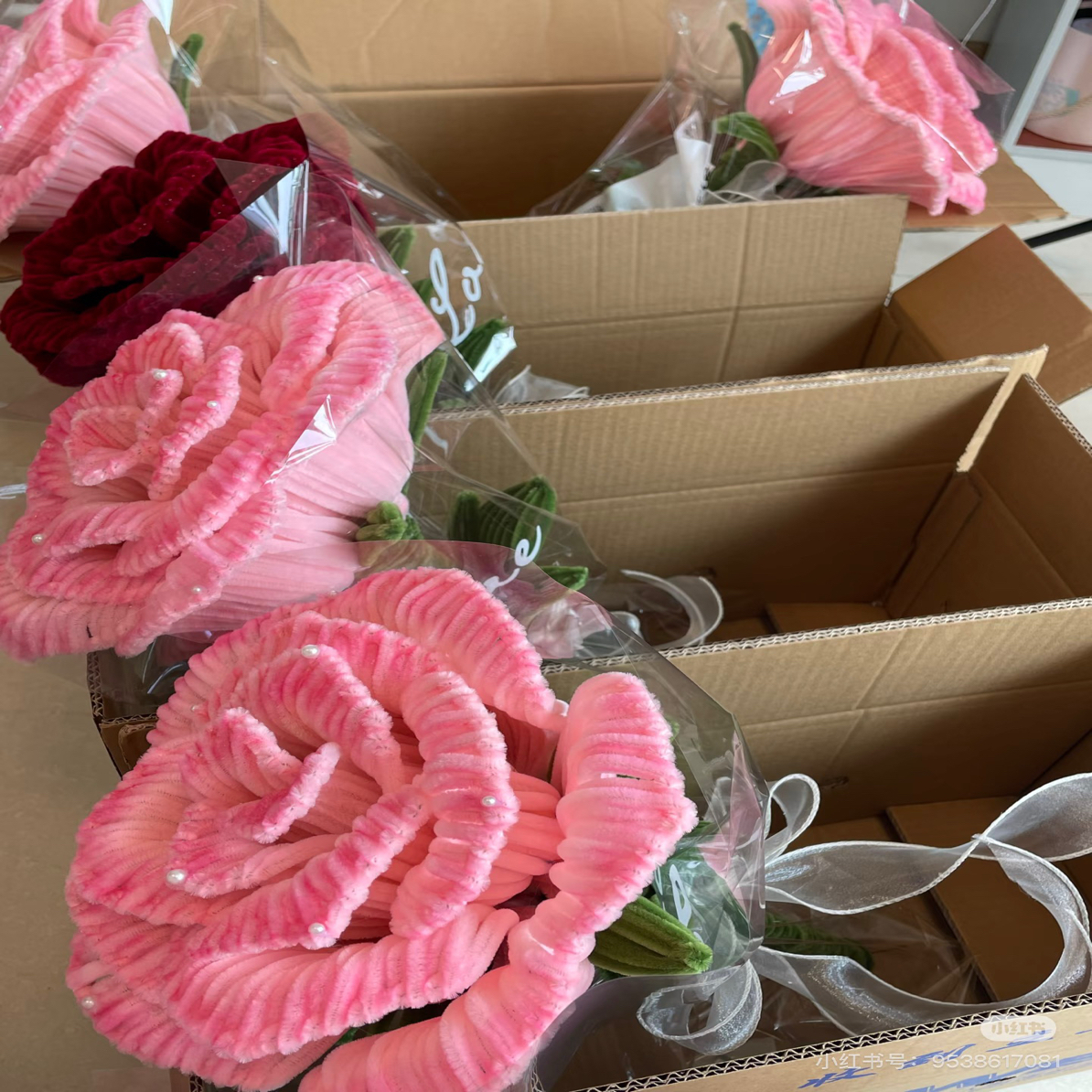 【材料包】巨型复古玫瑰花扭扭棒DIY材料适合情人节送女友礼物