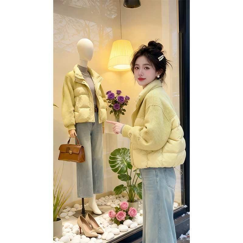 【落日黄昏】拼接棉服外套女士2026秋冬新款百搭加厚设计感小众上衣