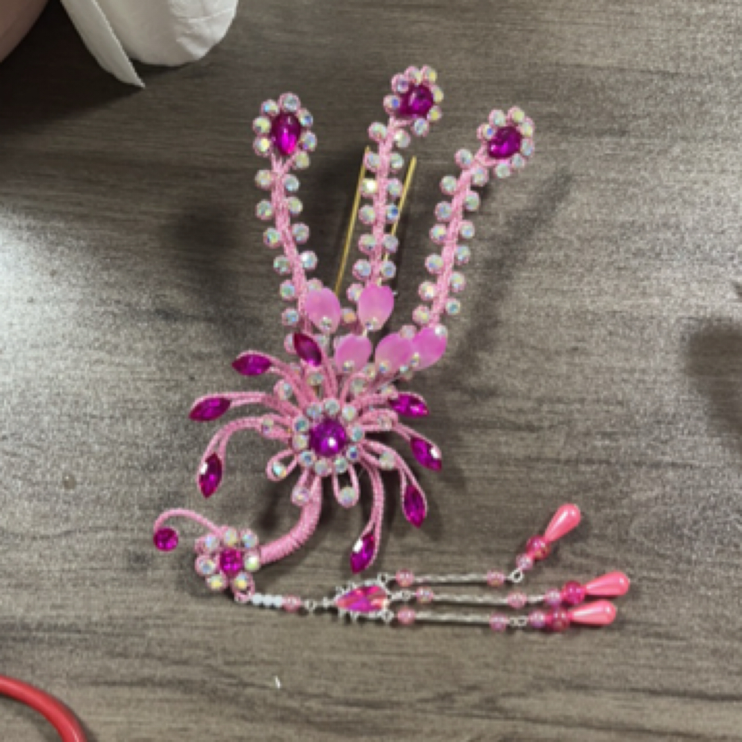 女少女风复古/宫廷发簪头饰紫色温婉风欧若智性风