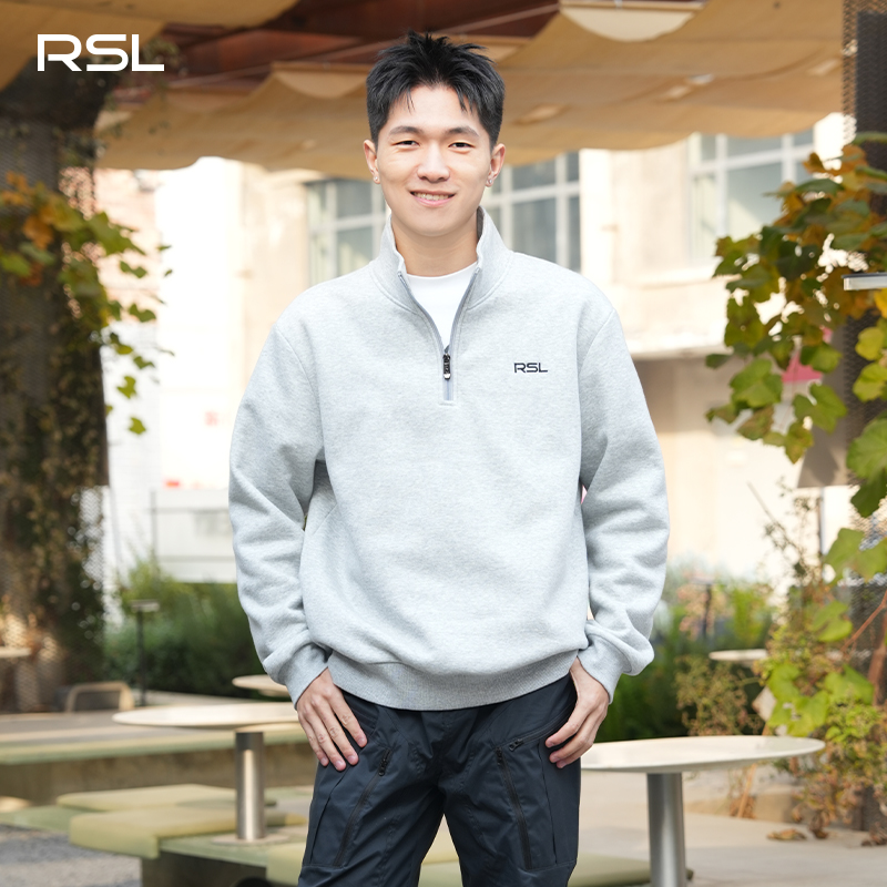 RSL/亚狮龙冬季男士运动卫衣百搭运动上衣秋冬时尚户外半拉链卫衣
