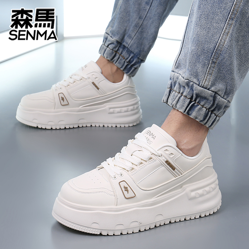 森马欧洲站潮款高级感百搭板鞋厚底增高加绒棉鞋男款冬季男鞋推荐