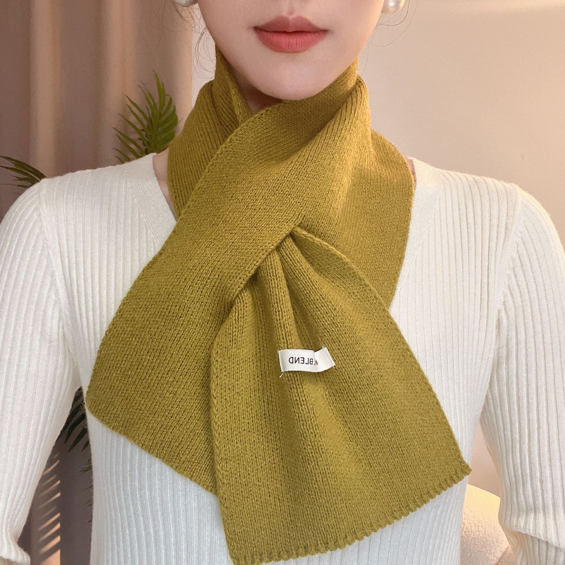 围巾女款爆款2025新款保暖护颈纯色针织围脖男女通用围巾围脖护颈