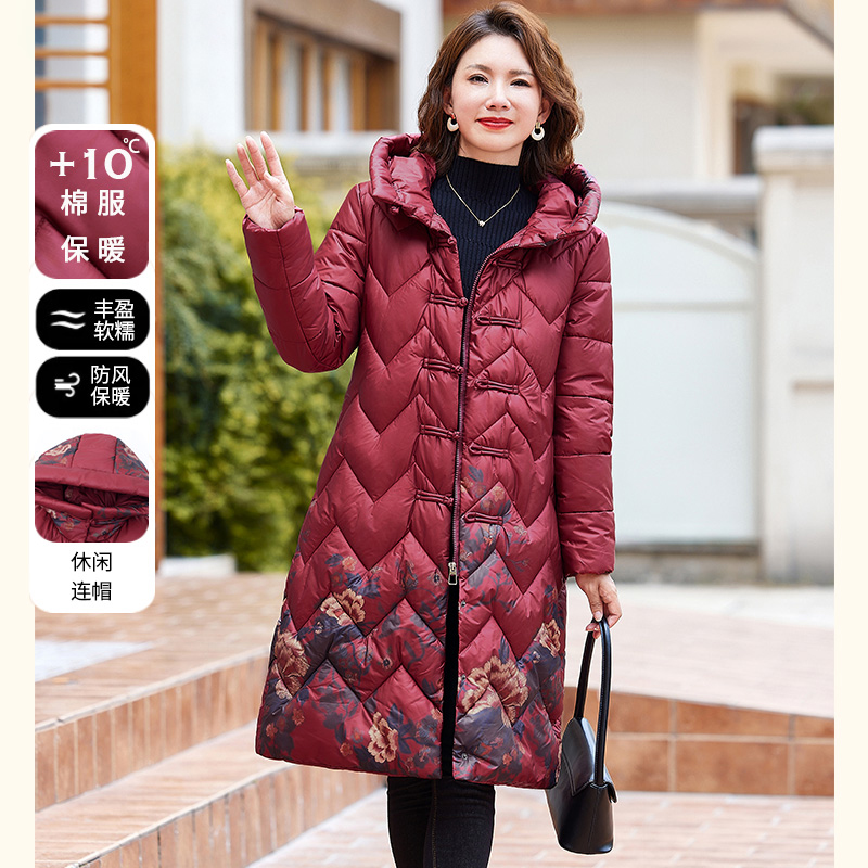 中年妈妈冬装时尚棉衣服2024新款洋气质中老年女装保暖外套