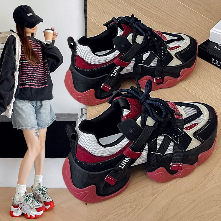 C-46断码女鞋时尚百搭秋冬女加绒老爹鞋韩版女单学生运动鞋