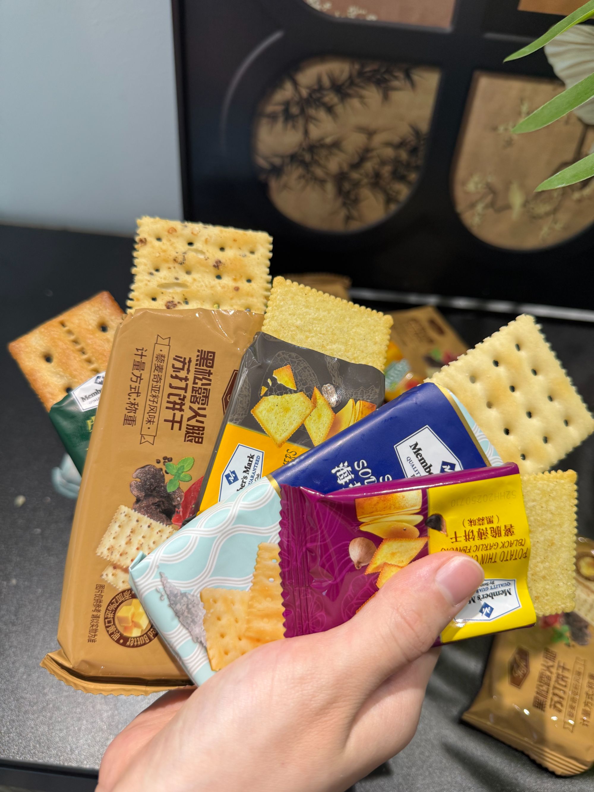 【会员超市】牛肉馅酥脆海盐苏打黑松露火腿苏打饼干中秋推荐好物