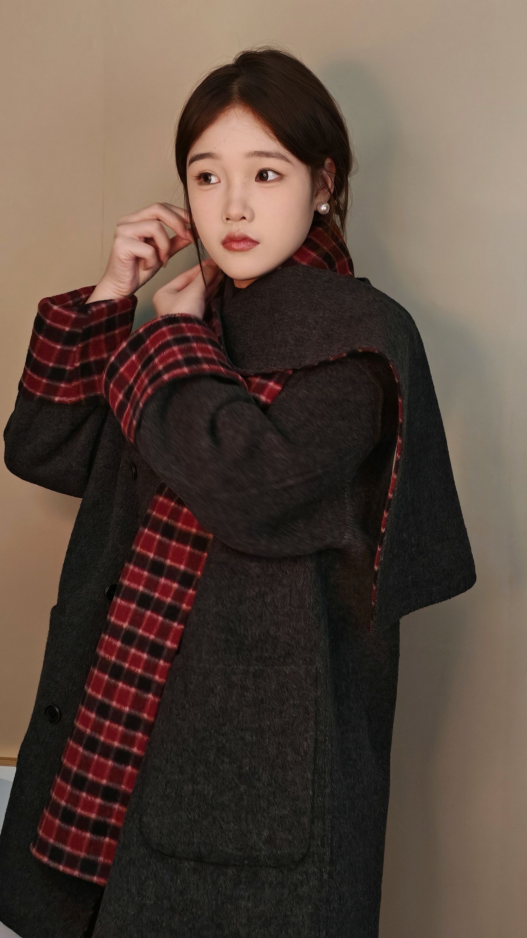 羊毛羊绒大衣双面呢设计师网红时尚女士双面呢高贵潮流黑色秋冬