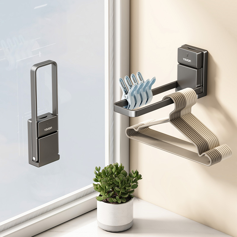 吸盘衣架收纳神器家用挂衣架免打孔收纳架阳台墙上壁挂式置物架