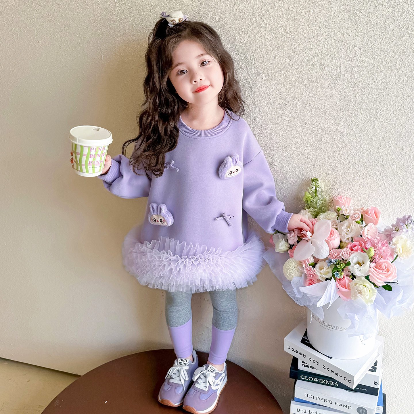 女童套装秋季2025新款儿童洋气时髦秋装女宝宝卫衣裙打底裤两件套