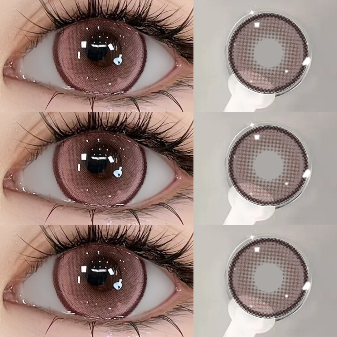 蜜桃啵啵欧巴兰美瞳半年抛显色水润舒适粉色大直径隐形眼镜dp