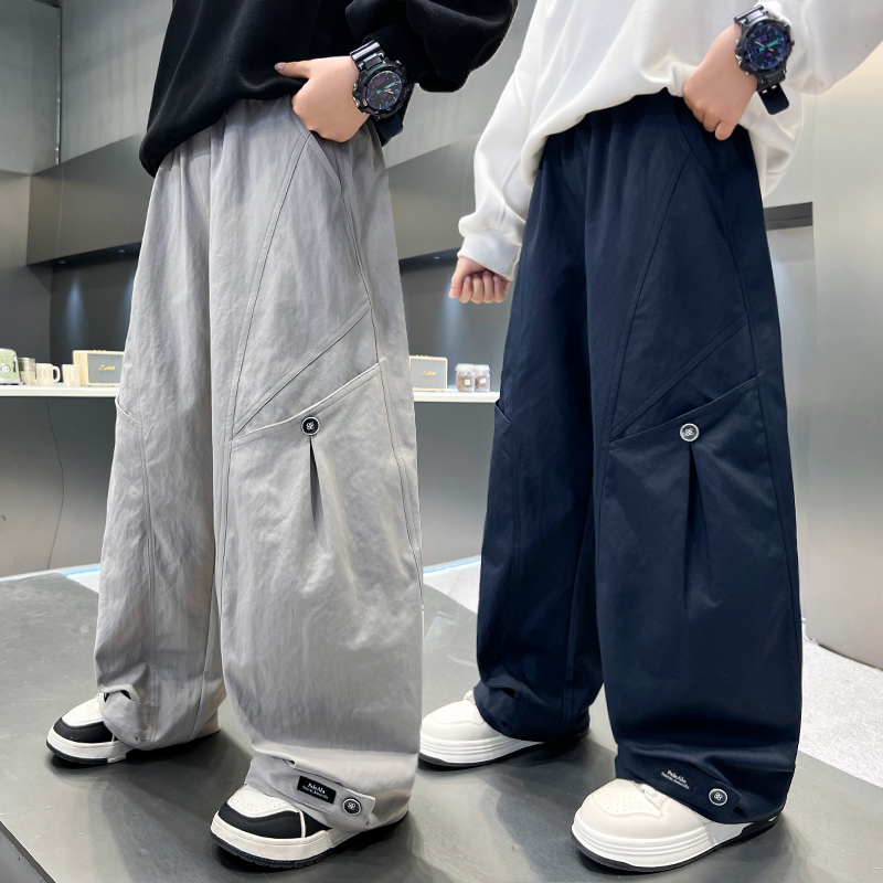 男童裤子春秋款2025新款中大童秋装长裤百搭休闲直筒宽松儿童童装