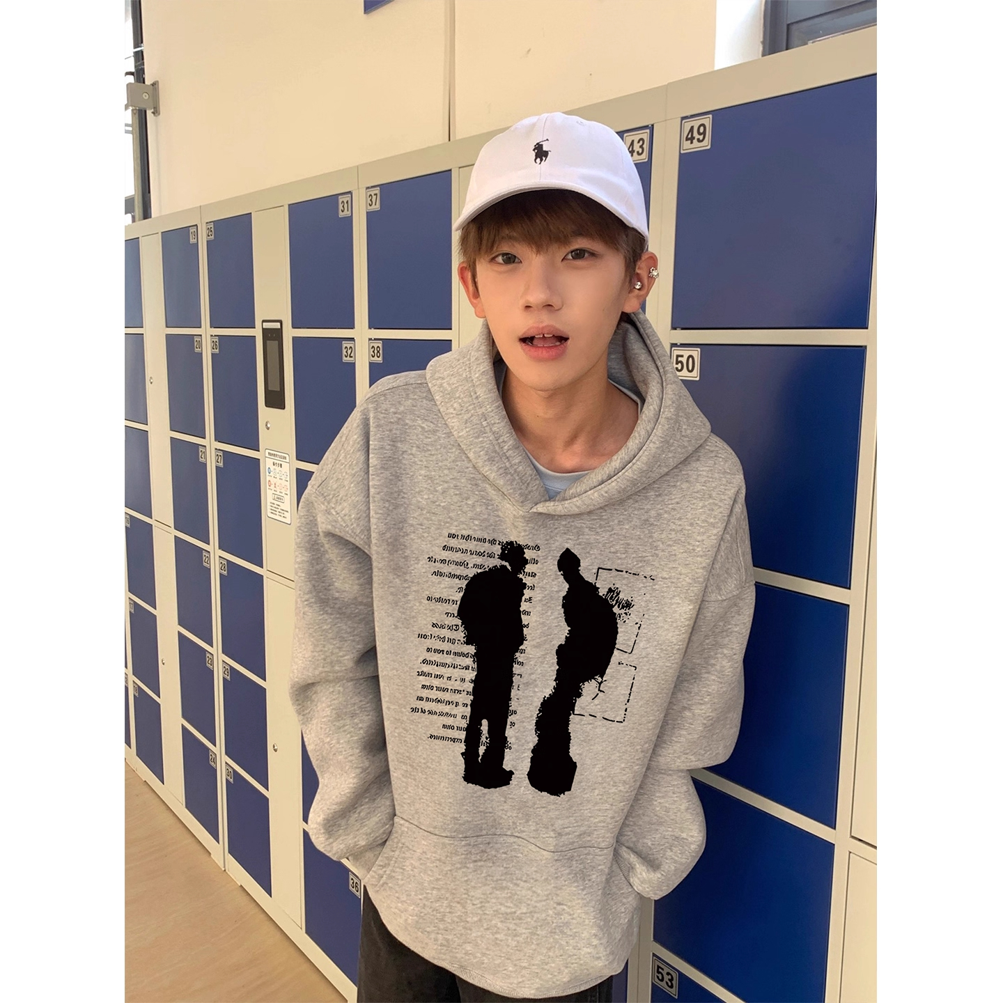 凯颂特大码300斤美式复古潮牌小众连帽卫衣男女秋冬宽松显瘦卫衣