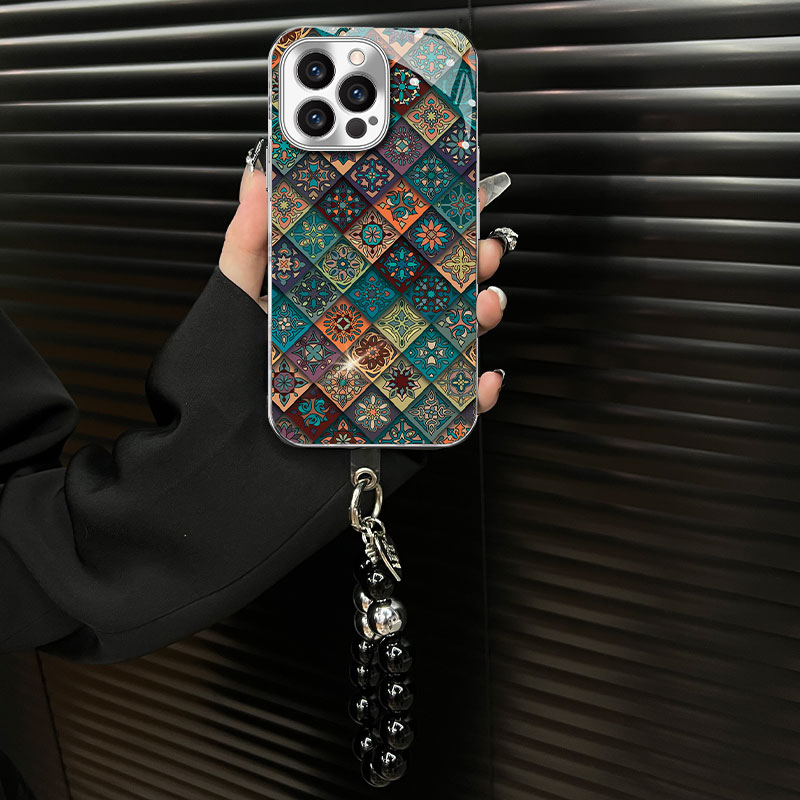 民族图腾适用苹果vivo华为oppo小米iPhone16电镀玻璃壳全包手机壳