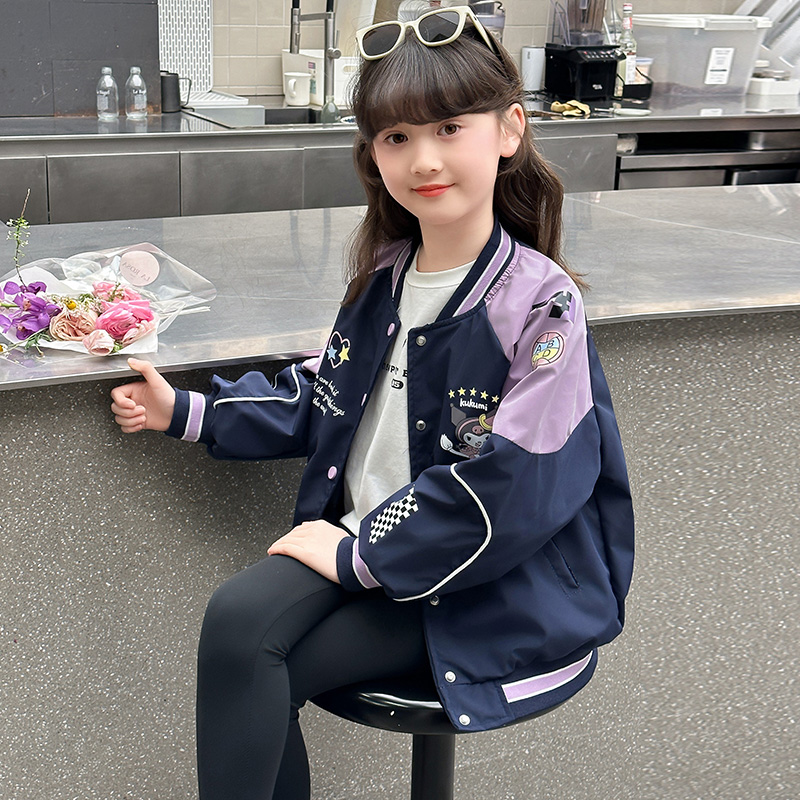 童装儿童外套女童棒球服春秋洋气中大童女孩时髦上衣春季2025新款