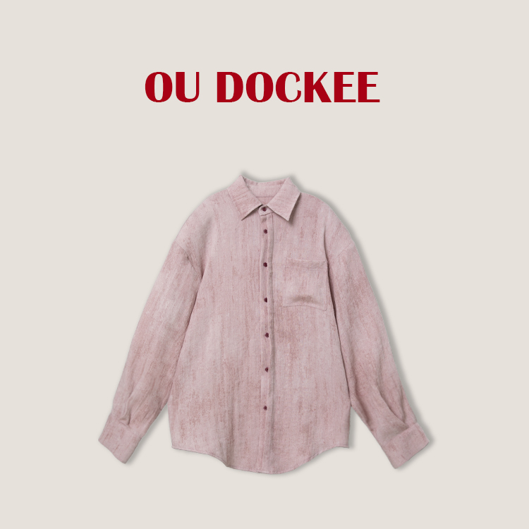 OUDOCKEE 鸥鸥【鸥鸥同款】时尚玫瑰粉衬衫 C2501T139T