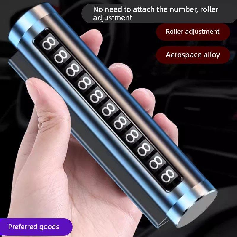 临时停车手机电话挪车号码牌摆件车载移车牌汽车用品倒车镜小圆镜