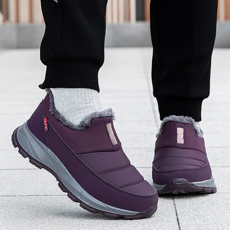 舒适鞋安全老人鞋旗舰官方正品棉鞋冬季女士羊毛加绒雪地靴保暖厚