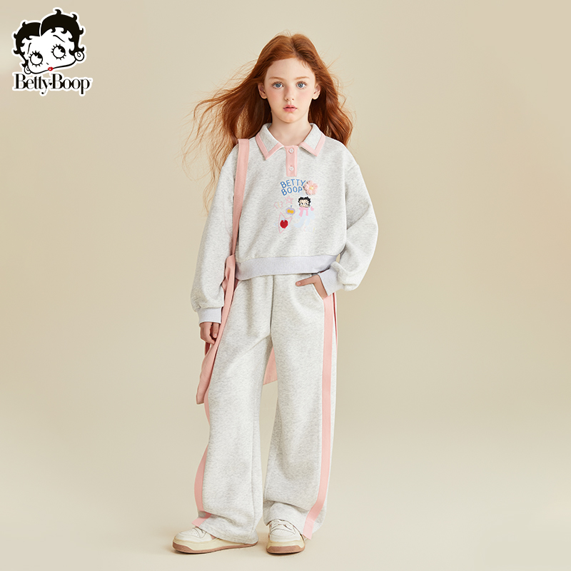 贝蒂女童春秋时髦短款卫衣裤子套装2025年中大童秋装两件套25540