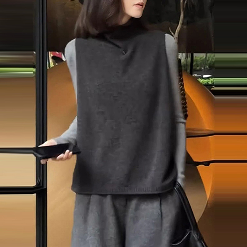 时尚新款2025设计感后背单排扣小众背心秋季纯色叠穿马甲洋气穿搭