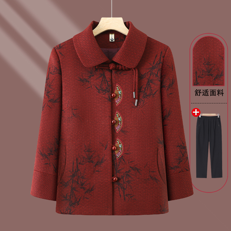 2025新款奶奶春装上衣妈妈装人女国风外套妈妈唐装老太太春装衣服