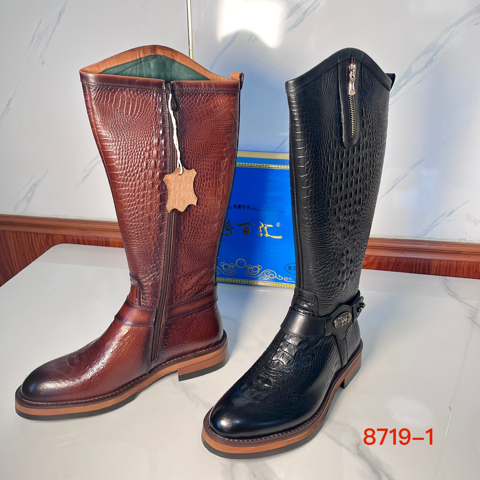 8719-1藏式牛皮马靴蒙古靴藏族时尚跳舞鞋搭配藏装青海西藏包邮