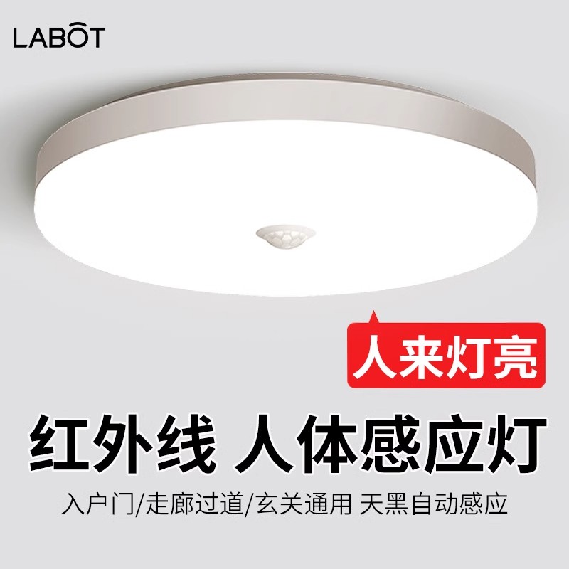 红外线人体感应灯自动家用入户门楼道楼梯走廊过道智能雷达吸顶灯