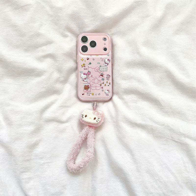 气球凯蒂猫毛绒手绳适用苹果17promax17手机壳小米vivo华为oppo软