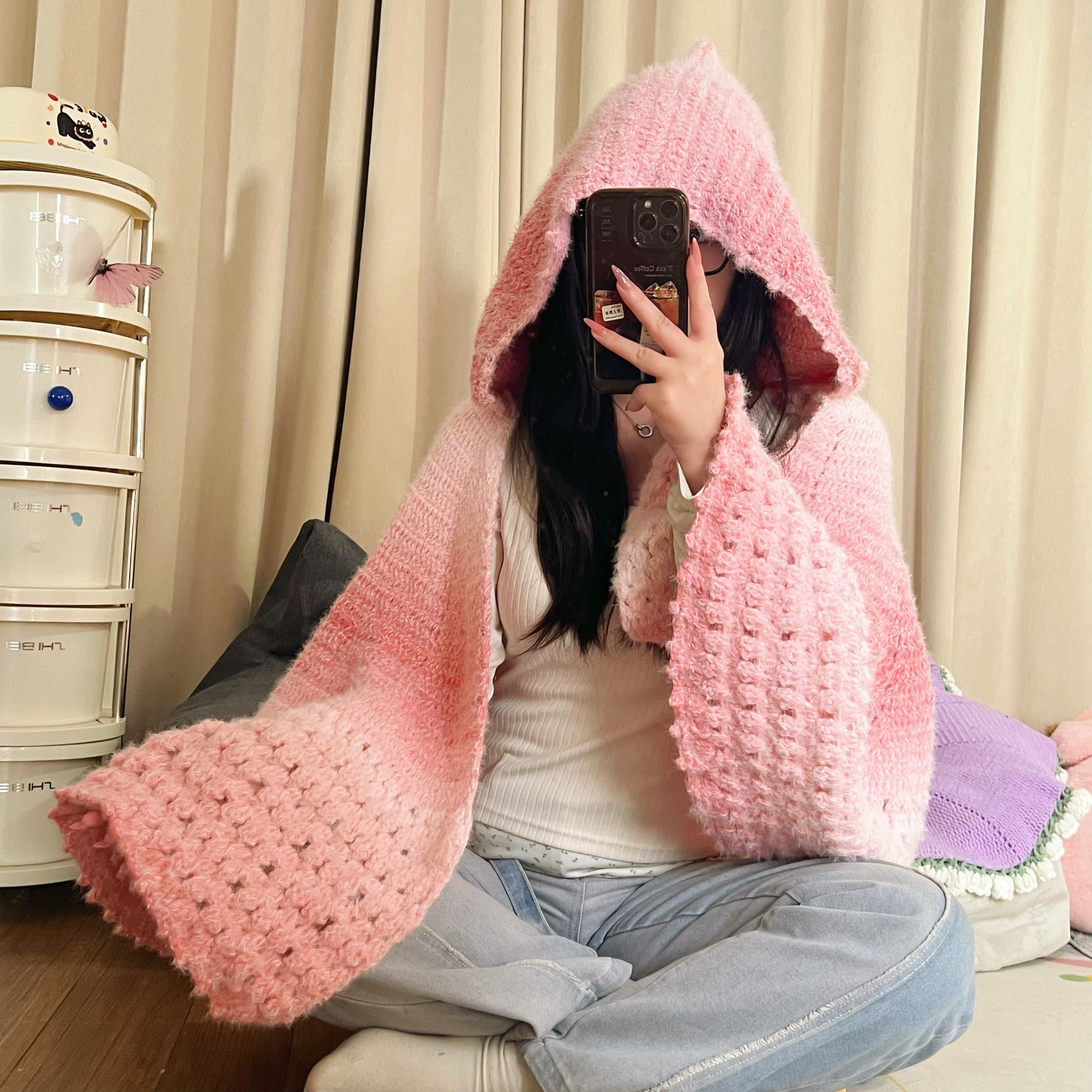 【优质渐变线 七星斗篷全套材料包】手工编织diy材料含工具礼物