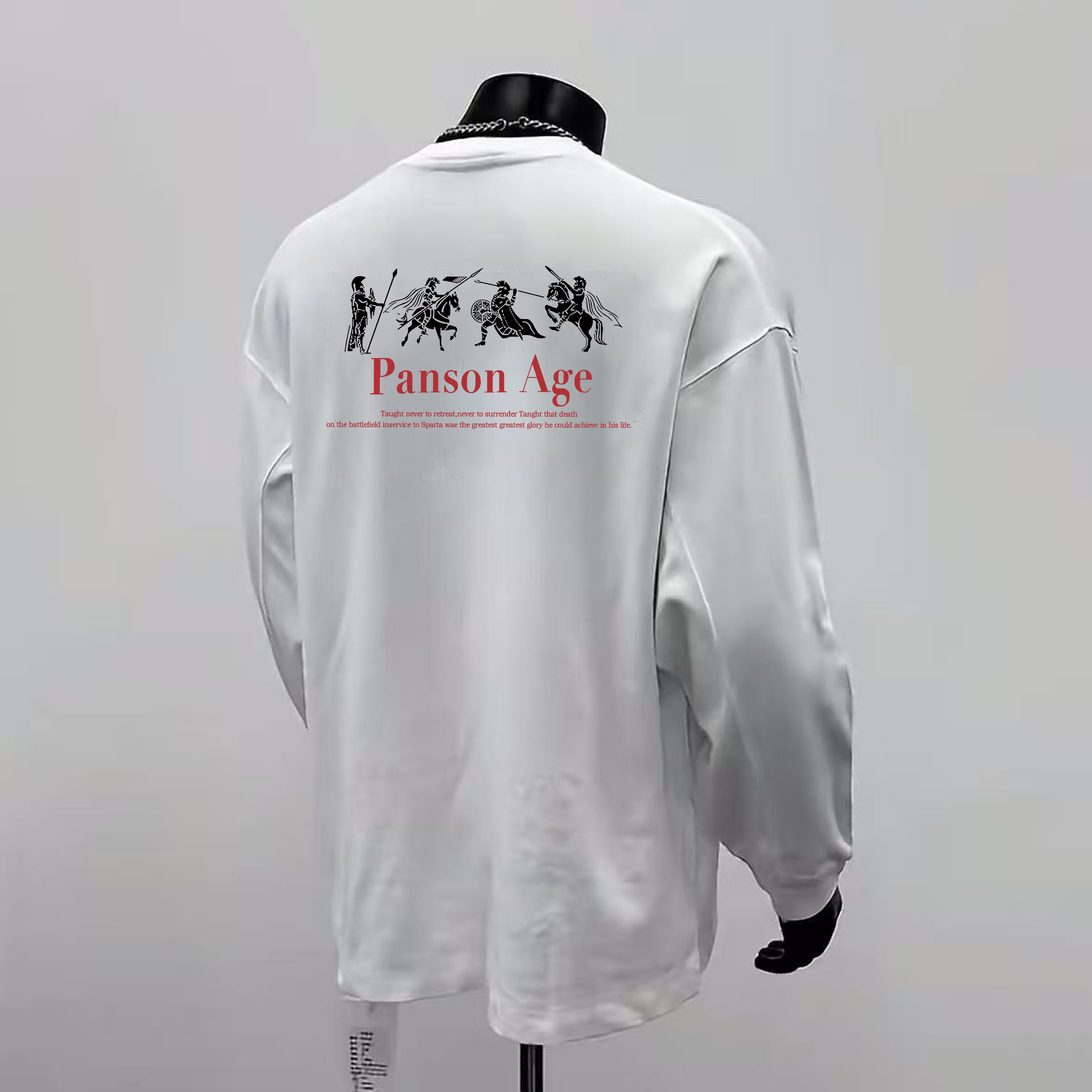 男长袖T恤早秋重磅圆领上衣美式斯巴达Freedom印花收口潮流打底衫