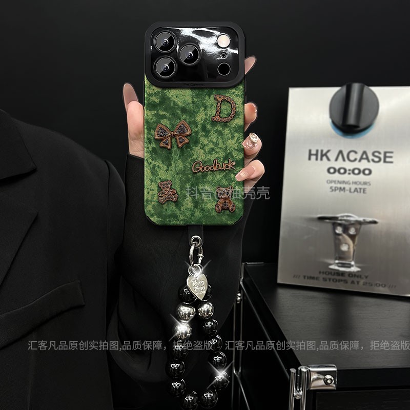 适用【苹果/oppo/华为/vivo/小米】轻奢瞳眼金属小熊蝴蝶防摔手机壳