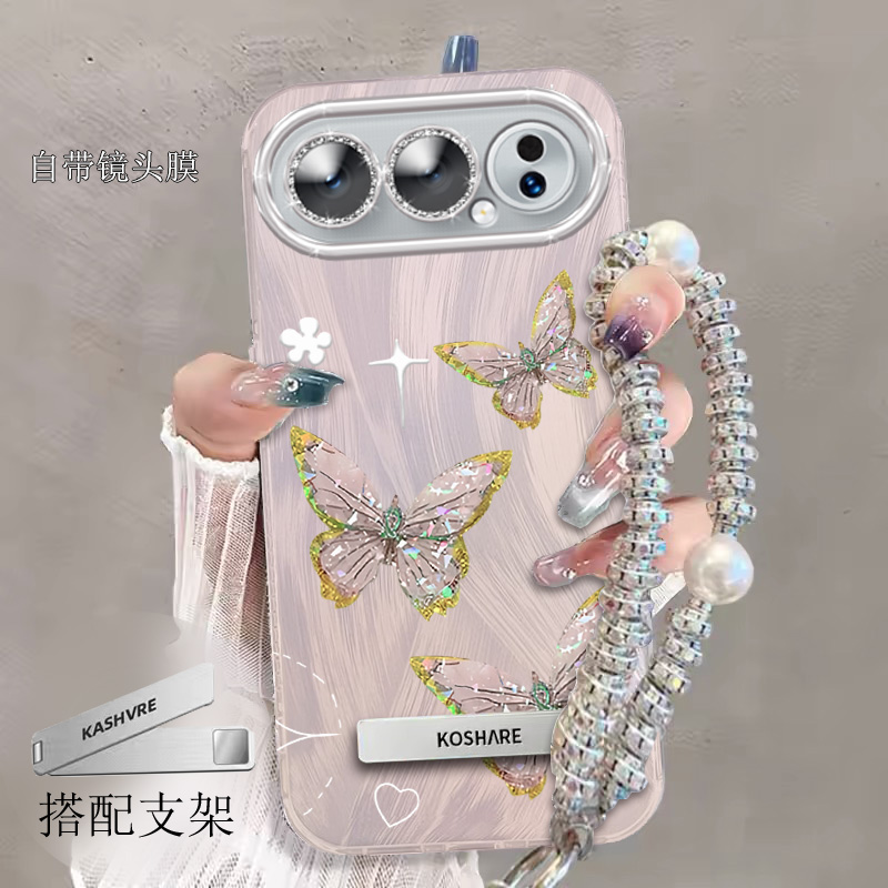 自带镜头膜荣耀500Pro手机壳MEP-AN00羽纱蝴蝶Honor500软壳防摔新