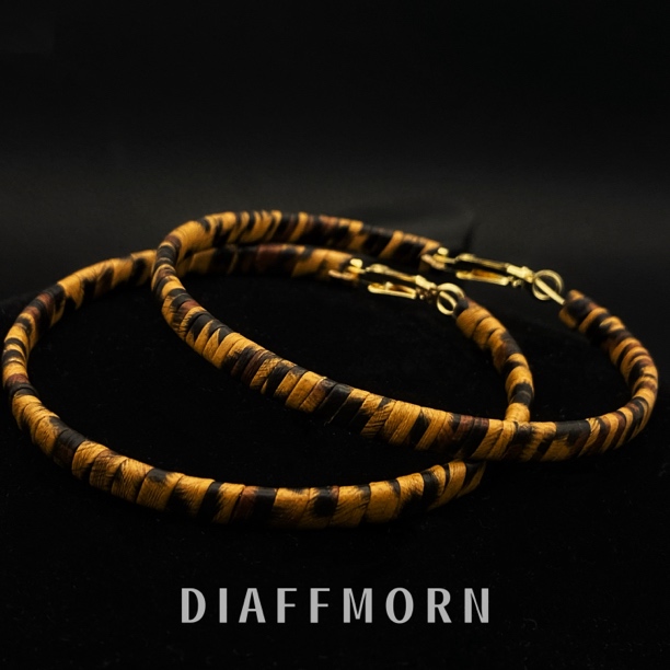 铜合金皮质耳饰 YM《大豹纹》  秋冬新款时髦复古大气耳圈