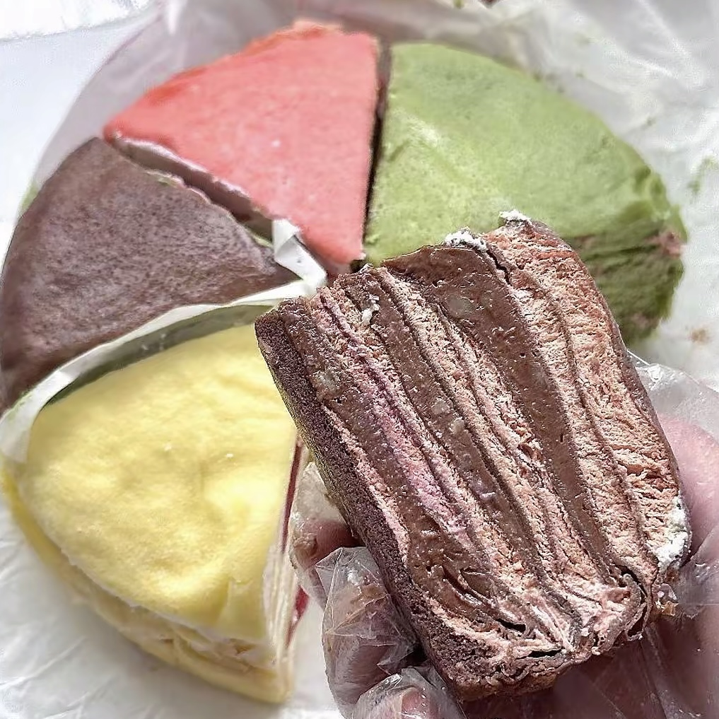 【冷冻保存】彩虹千层蛋糕六拼四拼千层蛋糕榴莲七夕下午茶生日蛋糕