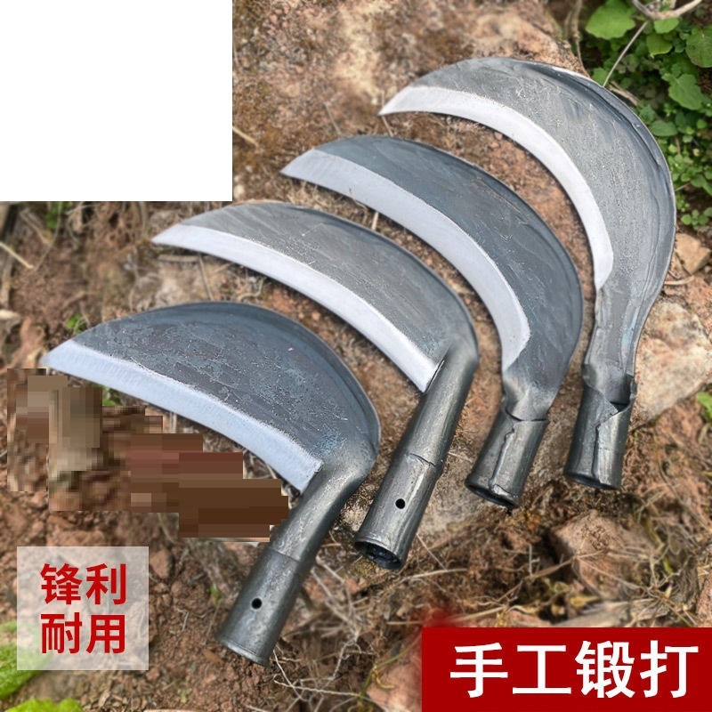 纯手工老式锻打农用割草户外除草收割小镰刀