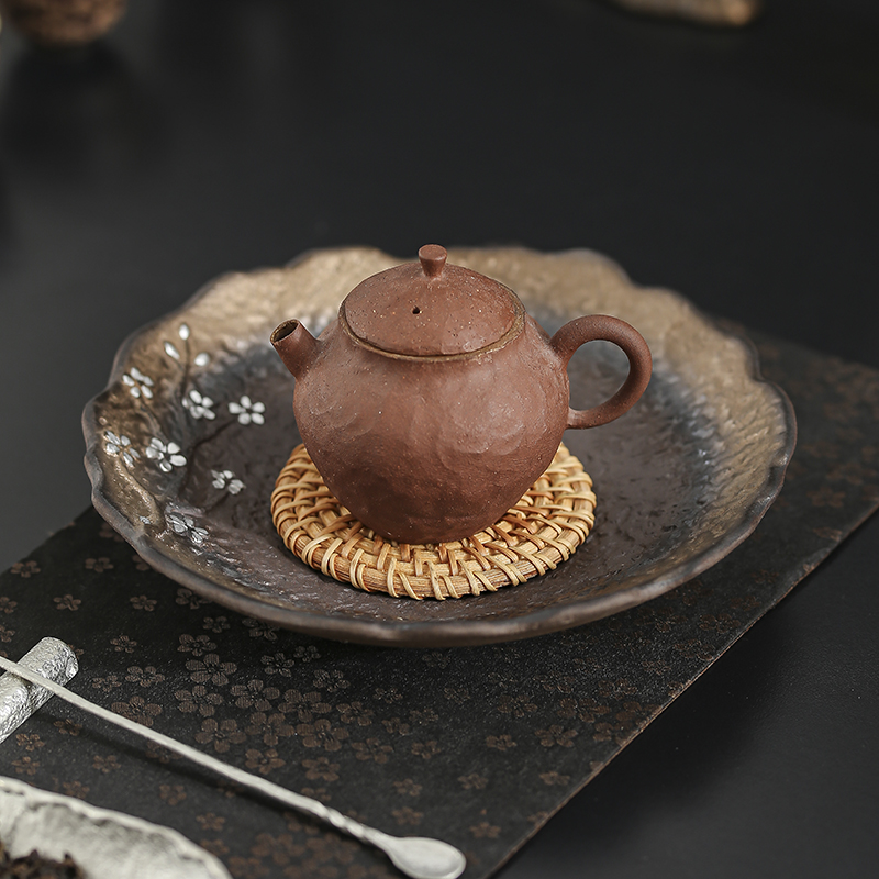 复古粗陶高端精致藤编蓄水壶承托盘侘寂风储水式网红侘寂风茶器