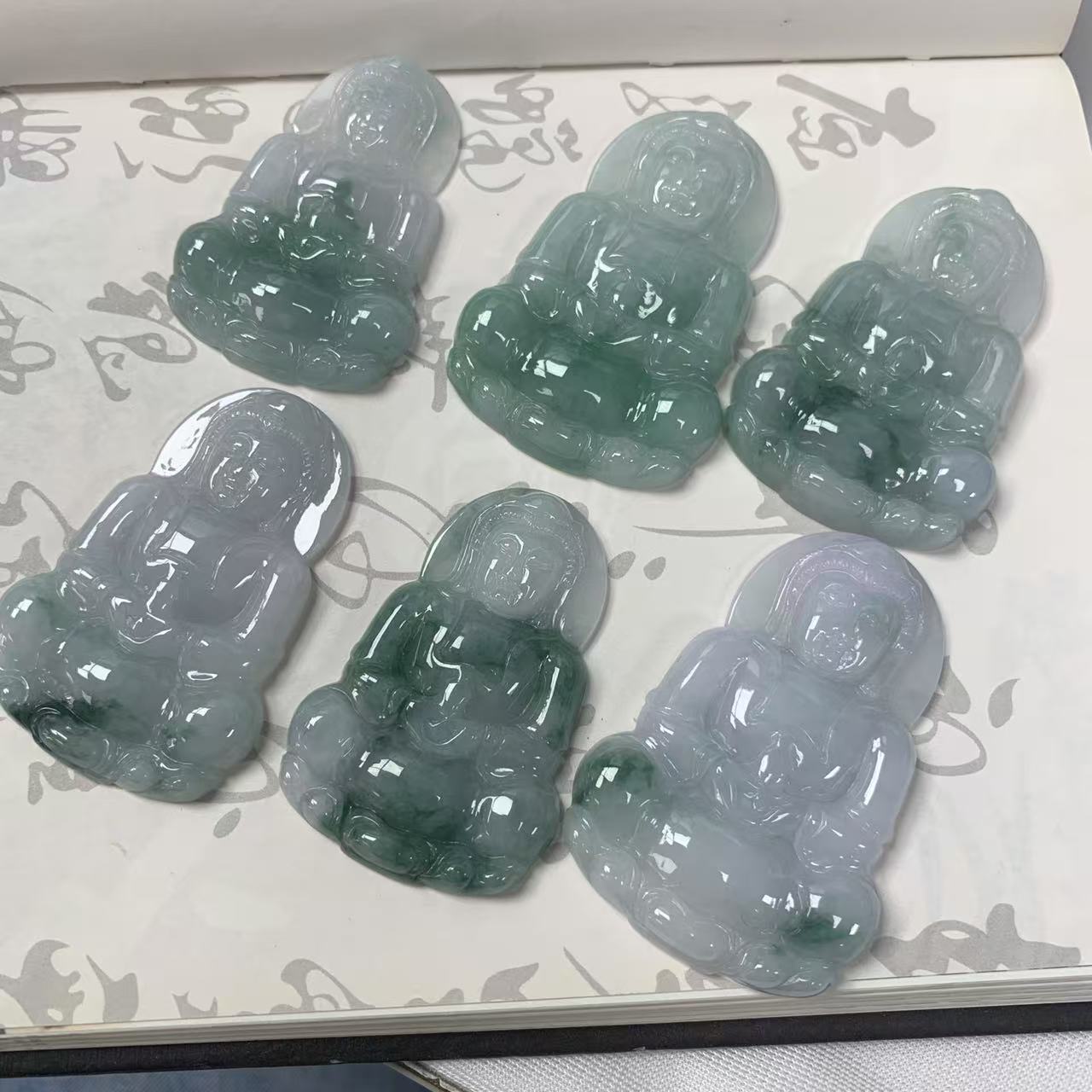 缅甸天然A货翡翠素款时尚百塔上新飘色翡翠玉观音玉坠-多样性发货