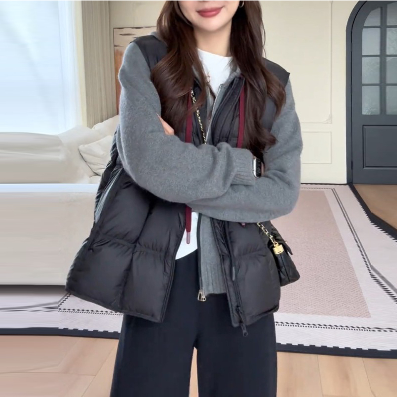 羽绒棉服马甲女外穿短款2025秋冬新款小个子时尚百搭无袖背心坎肩