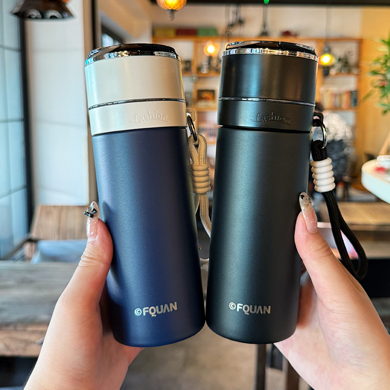 简约水杯冬车载保温杯男士专用大容量便携泡茶杯子喝水上班用女士