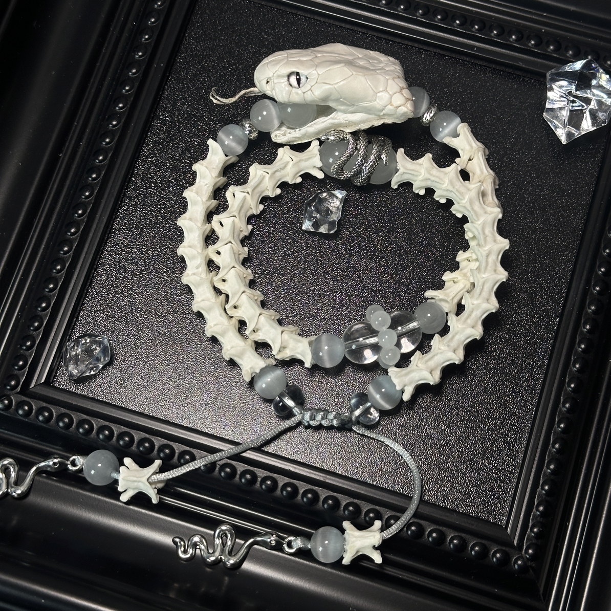 手链 天然蛇骨猫眼石纯天然真蛇骨手链 个性化礼物