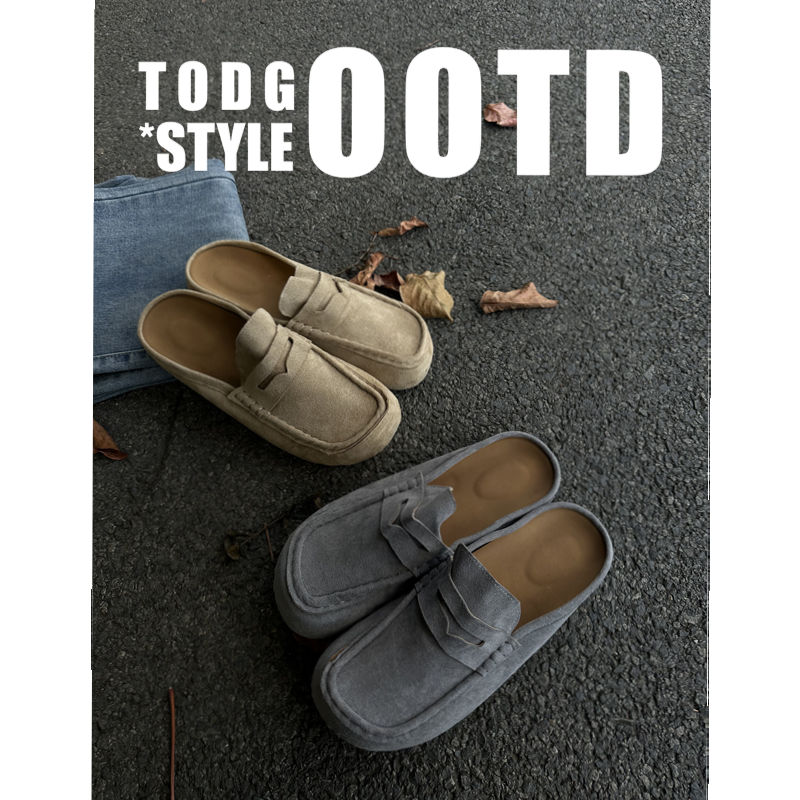 TWODOG-style"勃肯系列“ 大码 宽头版包头半拖潮拖