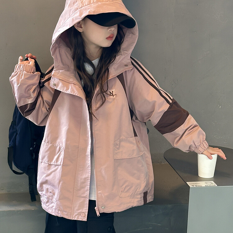 女童外套冲锋衣2025新款春秋款中大童儿童洋气春季防风超好看上衣