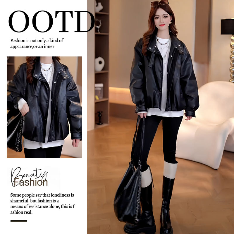 复古潮流立领夹棉短外套女2025冬季新款时尚宽松气质酷飒夹克上衣