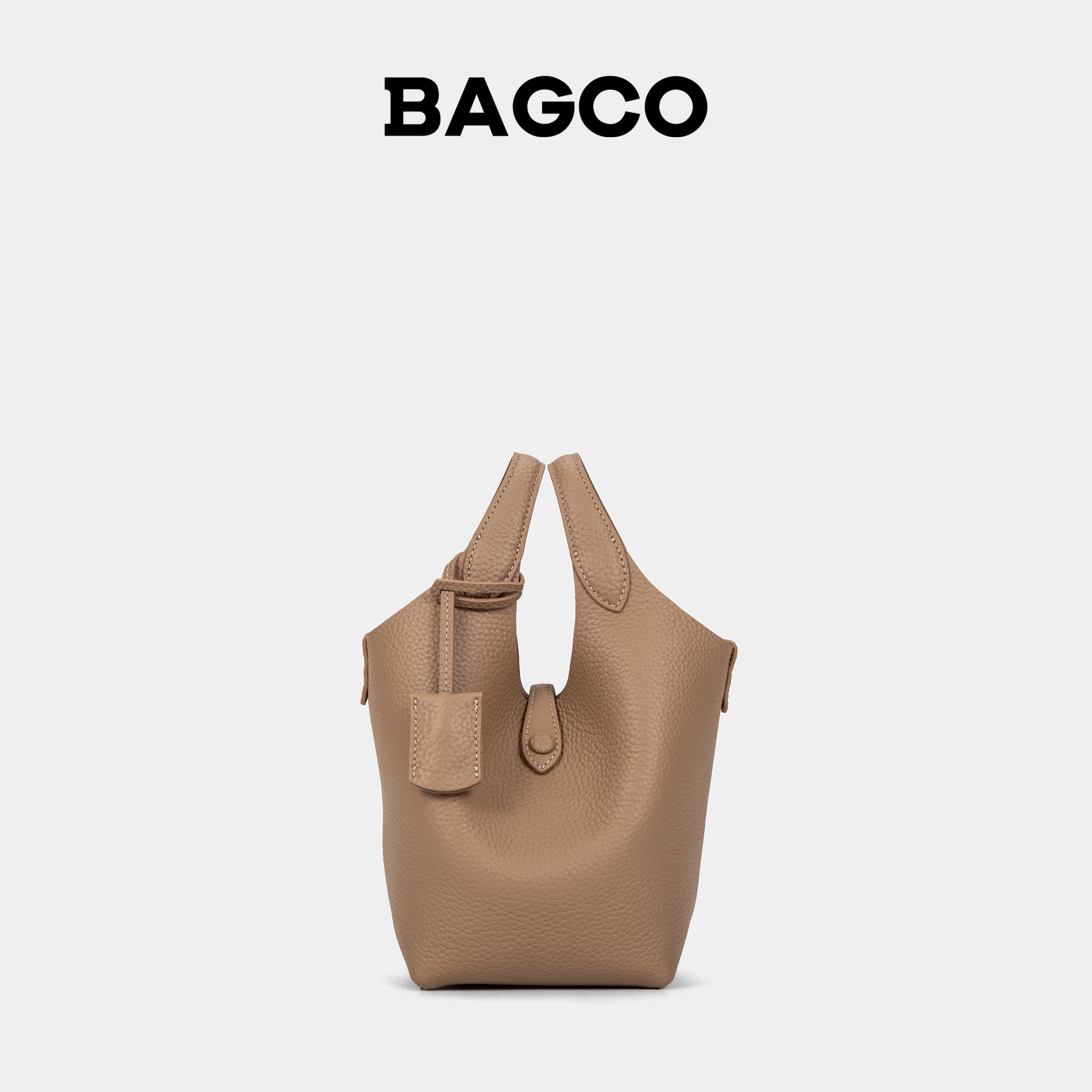 BAGCO简约真皮水桶包手提包包单肩斜跨包