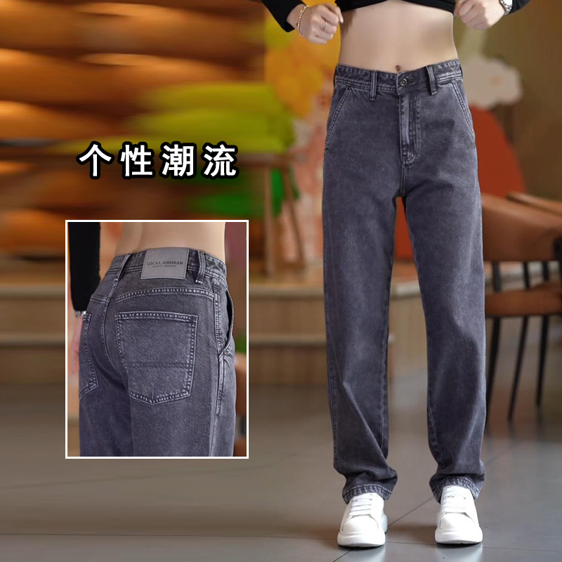 美式高街牛仔裤男款时尚潮流百搭直筒裤秋季新款宽松休闲男装裤子