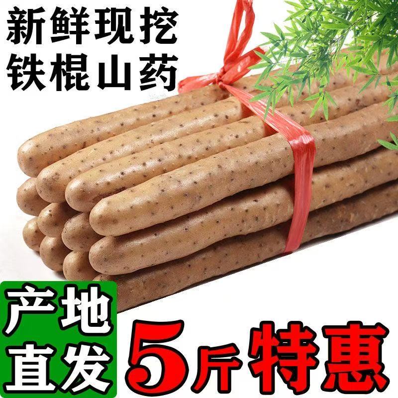 a【带箱5斤】细腻正宗铁棍麻山药皮薄细腻粉糯面甜