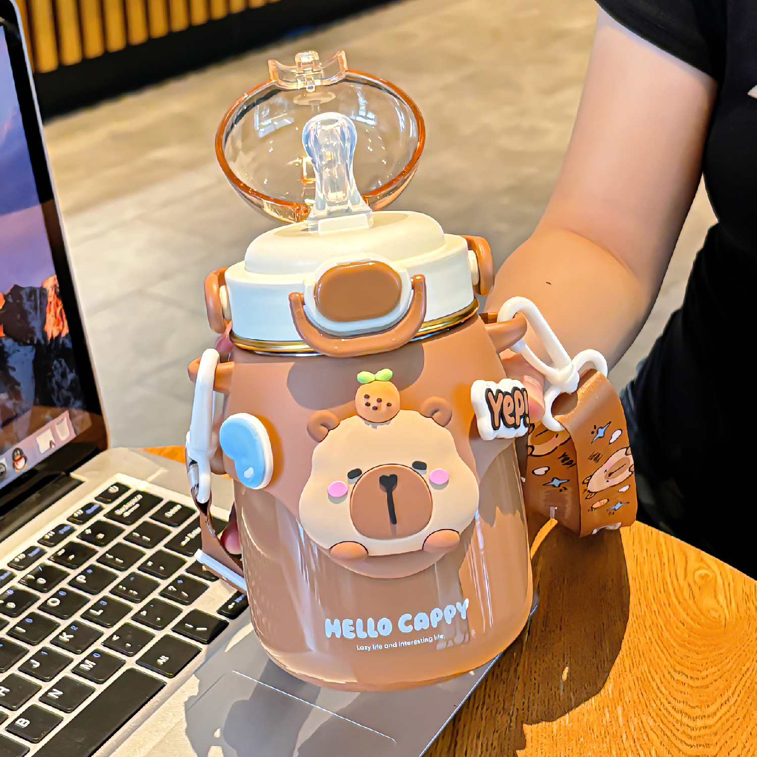 儿童保温杯男女小学生上学水杯大容量水壶斜挎可爱幼儿园小肚杯子