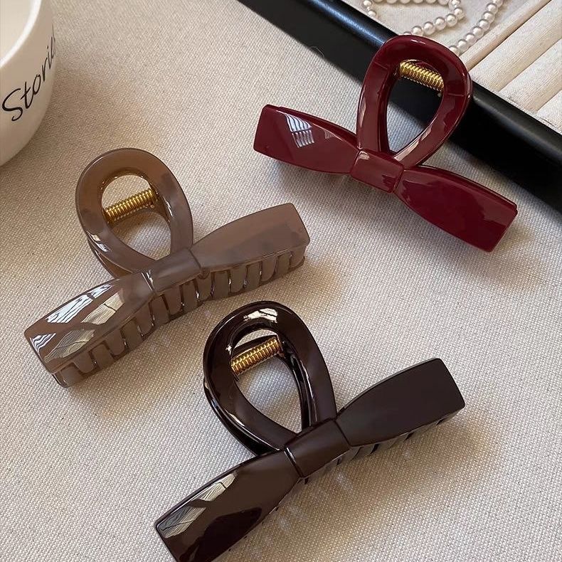 安可拉红抓夹简约后脑勺发夹新款气质发饰鲨鱼夹头饰发饰新品夹子