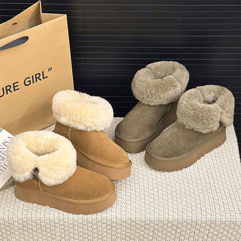 雪地靴女2025年冬季新款加绒加厚增高休闲短靴保暖时尚棉靴女