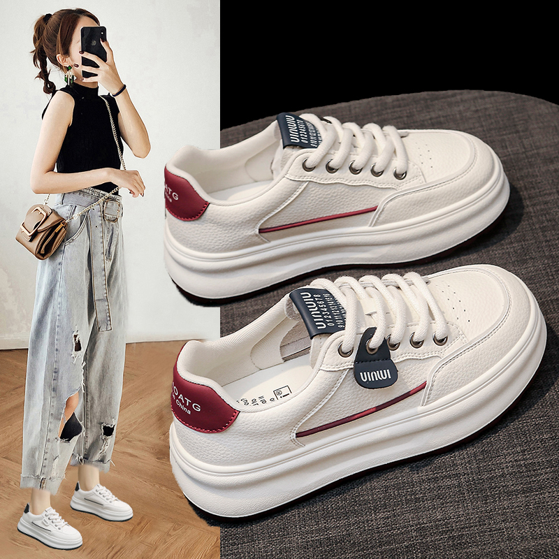 小白鞋女2025秋季新款ins百搭厚底显脚小超火运动休闲鞋学生韩版